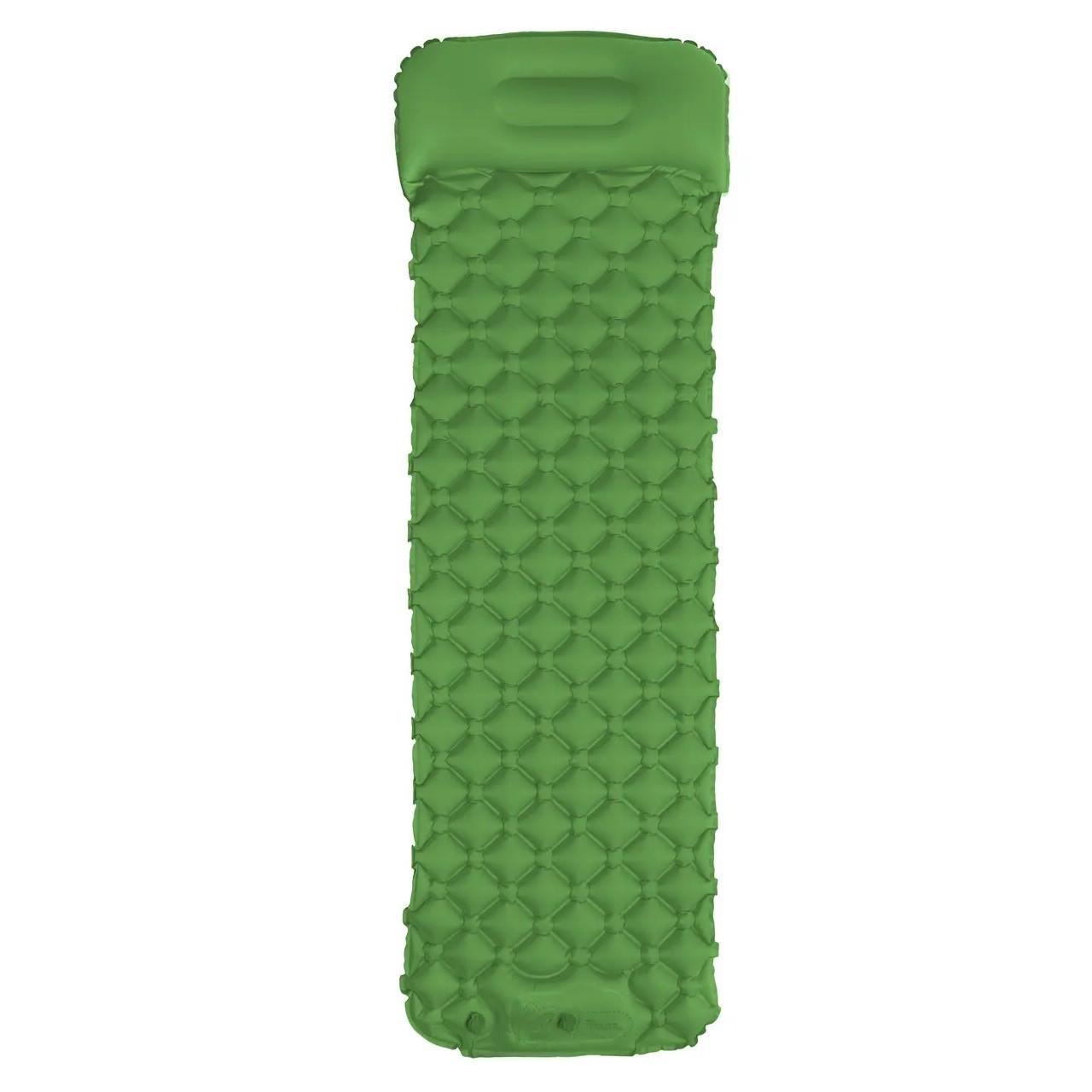 Матрац надувний туристичний Sleeping Pad з подушкою м вбудованим насосом 180х65 см Green (3_05011) - фото 1