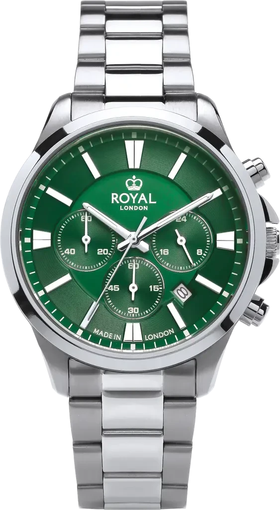 Наручные часы мужские Royal London 41513-08 со стальным корпусом WR 50 м Зеленый (3145756546)