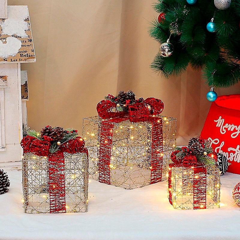 Набор новогоднего декора Lesko H3474 Новогодние подарки 3 шт. Gray (31160190) Набор новогоднего декора Lesko H3474 Новогодние подарки 3 шт. Gray (31160190)