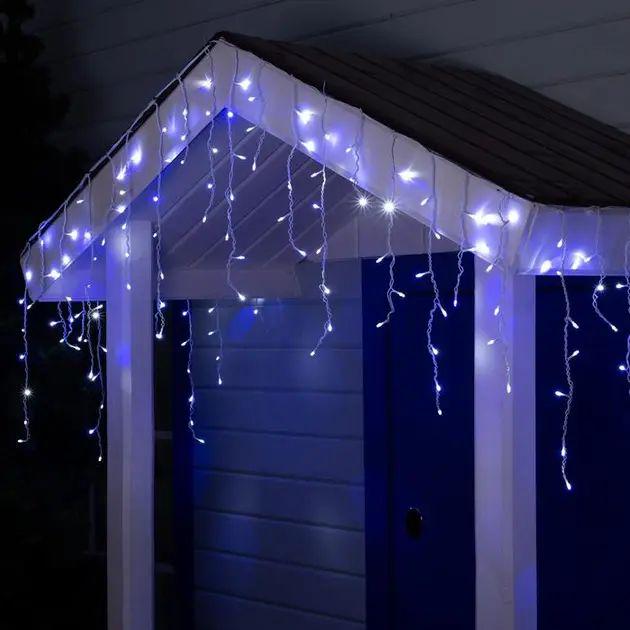 Гирлянда новогодняя 8 режимов работы 120 Led IP44 220-240 В 50-60 Гц с соединением гирлянд и синим свечением 3 м