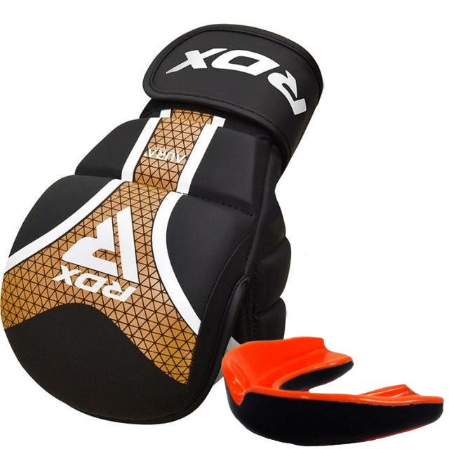 Перчатки для ММА RDX SHOOTER AURA PLUS T-17 капа в комплекте L Черный/Золотой (18066791)