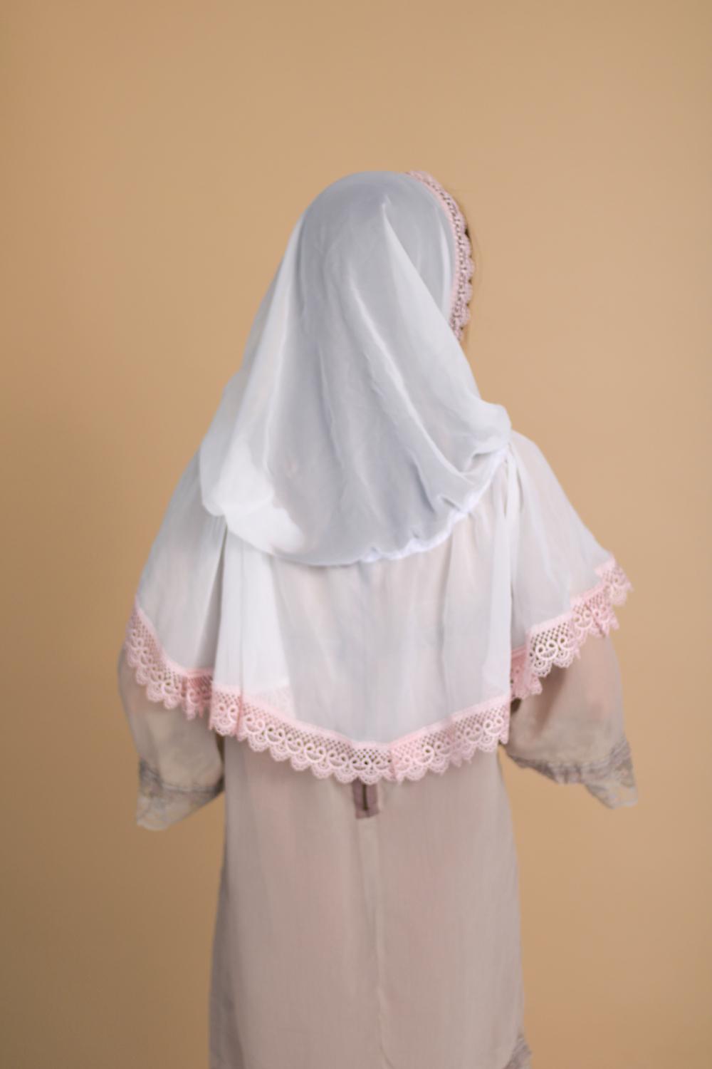 Палантин для храма на голову 80x120 см Белый (п026) - фото 6 Палантин для храма на голову 80x120 см Белый (п026) - фото 6