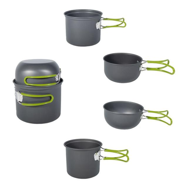 Набор посуды туристический Cooking Set SY-201 со складными ручками 4 пр. Серый (11011js)