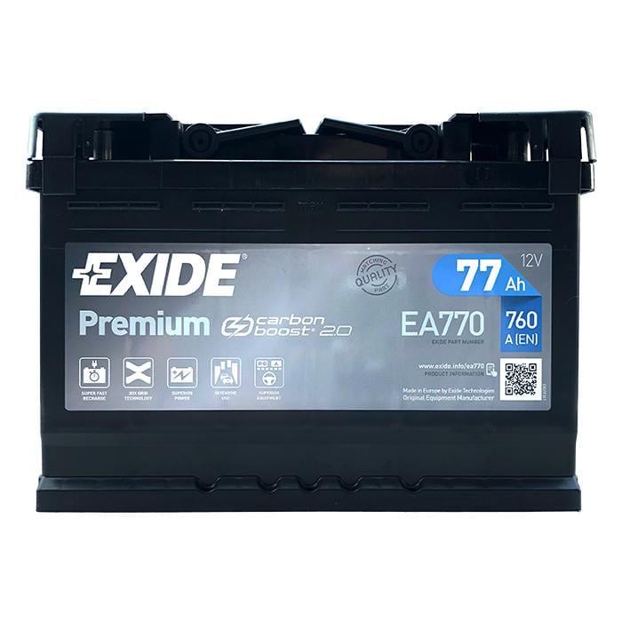 Акумулятор автомобільний EXIDE Premium Carbon Boost 2.0 EA770 EN 6СТ-77Ah АзЕ 760A (4776)