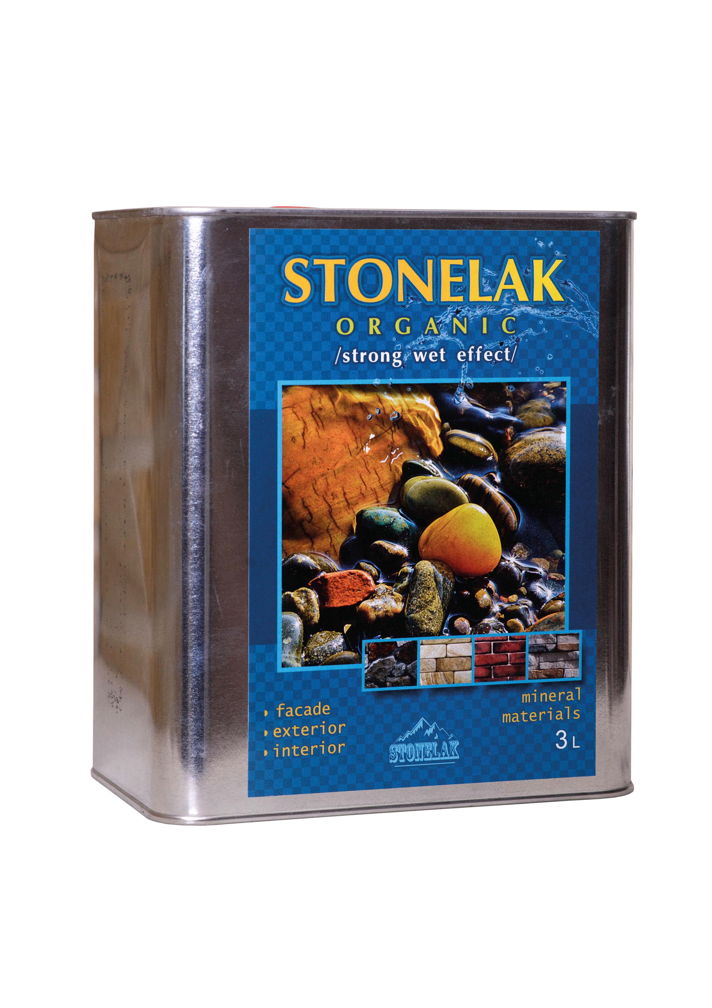 Лак STONELAK ORGANIK strong wet effect захисний для натуральних та штучних матеріалів з мокрим ефектом 3 л