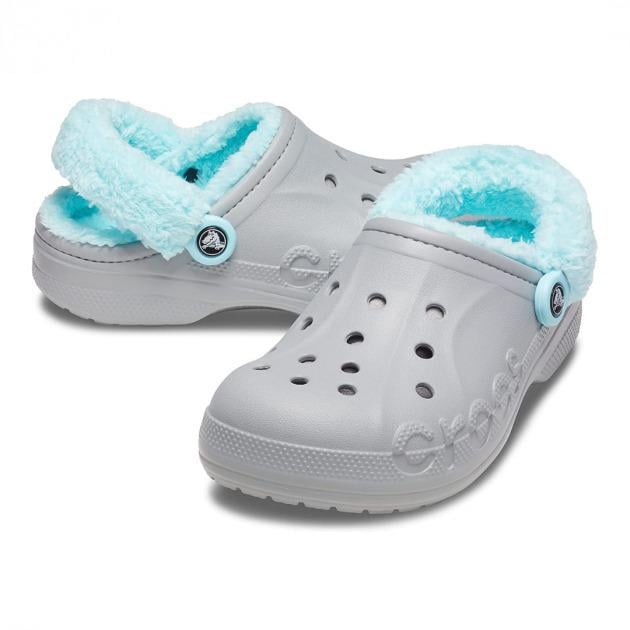 Сабо Crocs Baya Lined Fuzz-Strap Clog M5 р. 37/24 см Grey Ice Blue (20566517) - фото 3