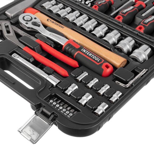 Набір інструментів STORM 1/2" Cr V головки 8-27 мм біти 14 од. ключі 10-17 мм 56 од. в кейсі (ET8056) - фото 6