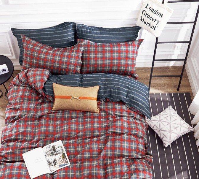 Комплект постільної білизни Love You Клітинка сатин євро TL180577 (DR012782)