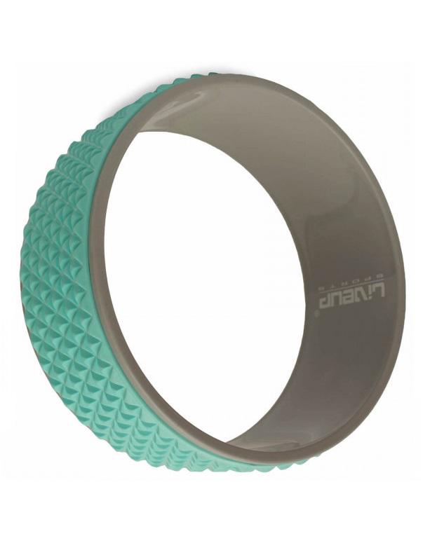 Колесо для йоги та фітнесу LiveUp YOGA RING 33x13см Сірий/Блакитний (LS3750-b)