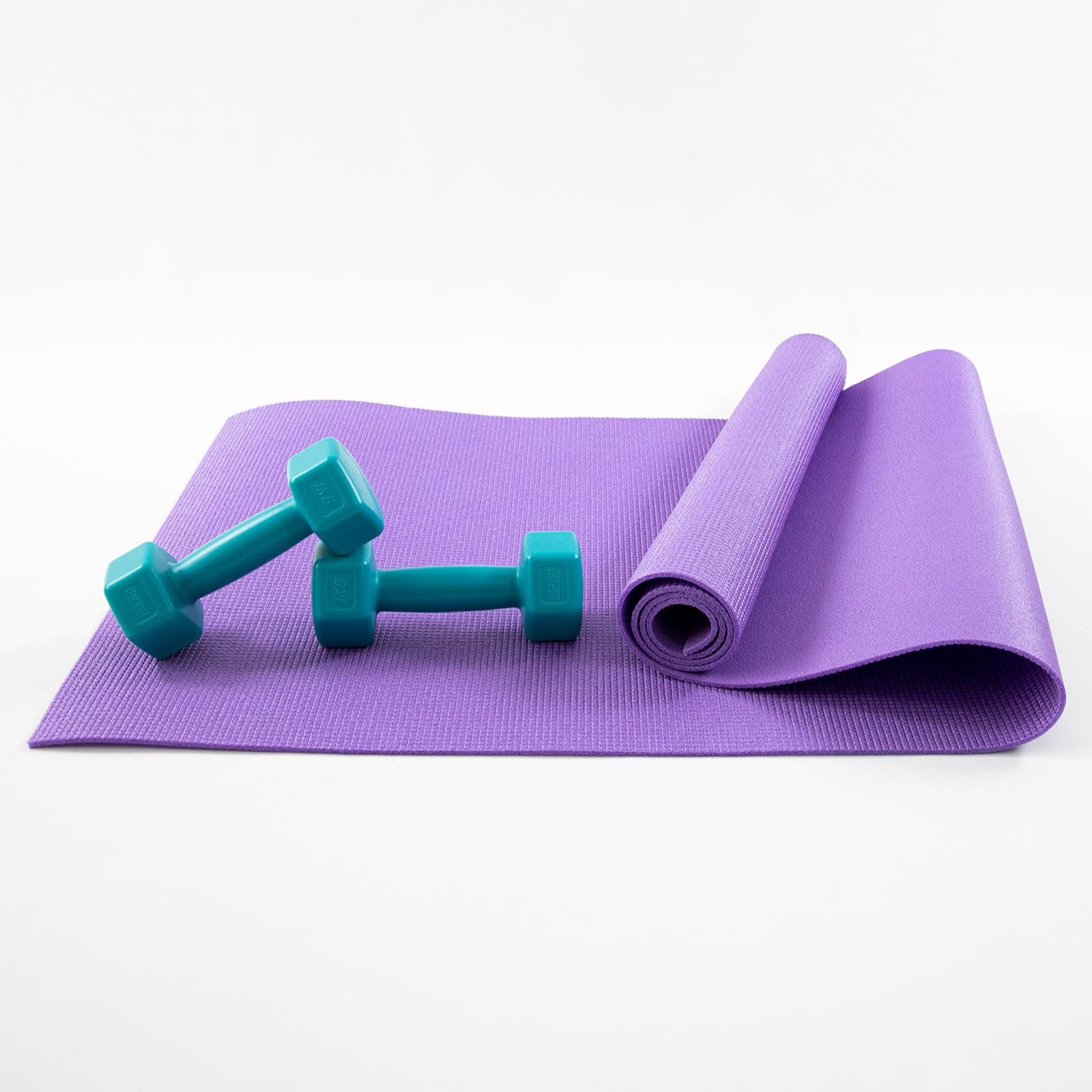 Коврик для йоги и фитнеса и гантели для фитнеса Osport Set 81 Фиолетово-бирюзовый (n-0111) - фото 1 Коврик для йоги и фитнеса и гантели для фитнеса Osport Set 81 Фиолетово-бирюзовый (n-0111) - фото 1