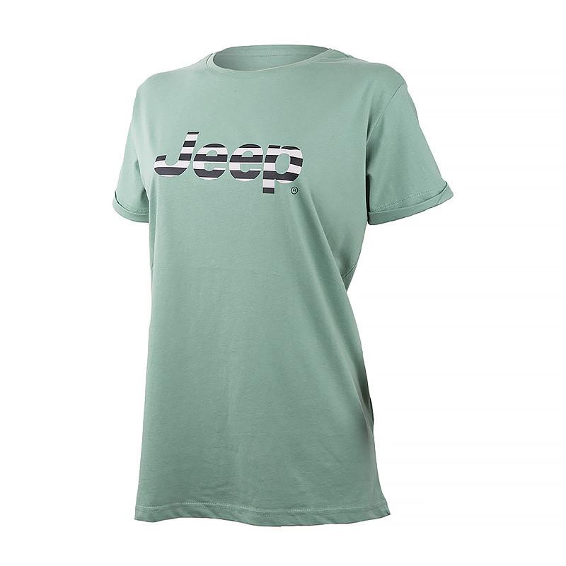 Футболка женская JEEP T-SHIRT OVERSIZE Striped Print Turn L Хаки (O102611-E854 L)