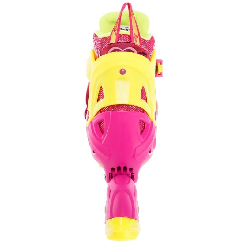 Роликовые коньки раздвижные детские JINGFENG 189 с защитой и шлемом р. 35-38 Розовый (189_Розовый_M_(35-38) - фото 13