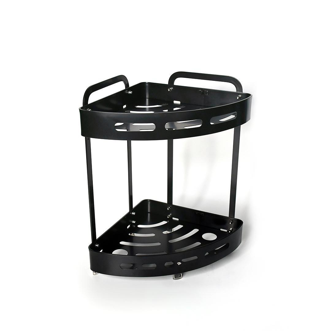 Полка для ванной комнаты двухъярусная Homax 24x24x36 см Черный матовый (EBA 3520 BL)