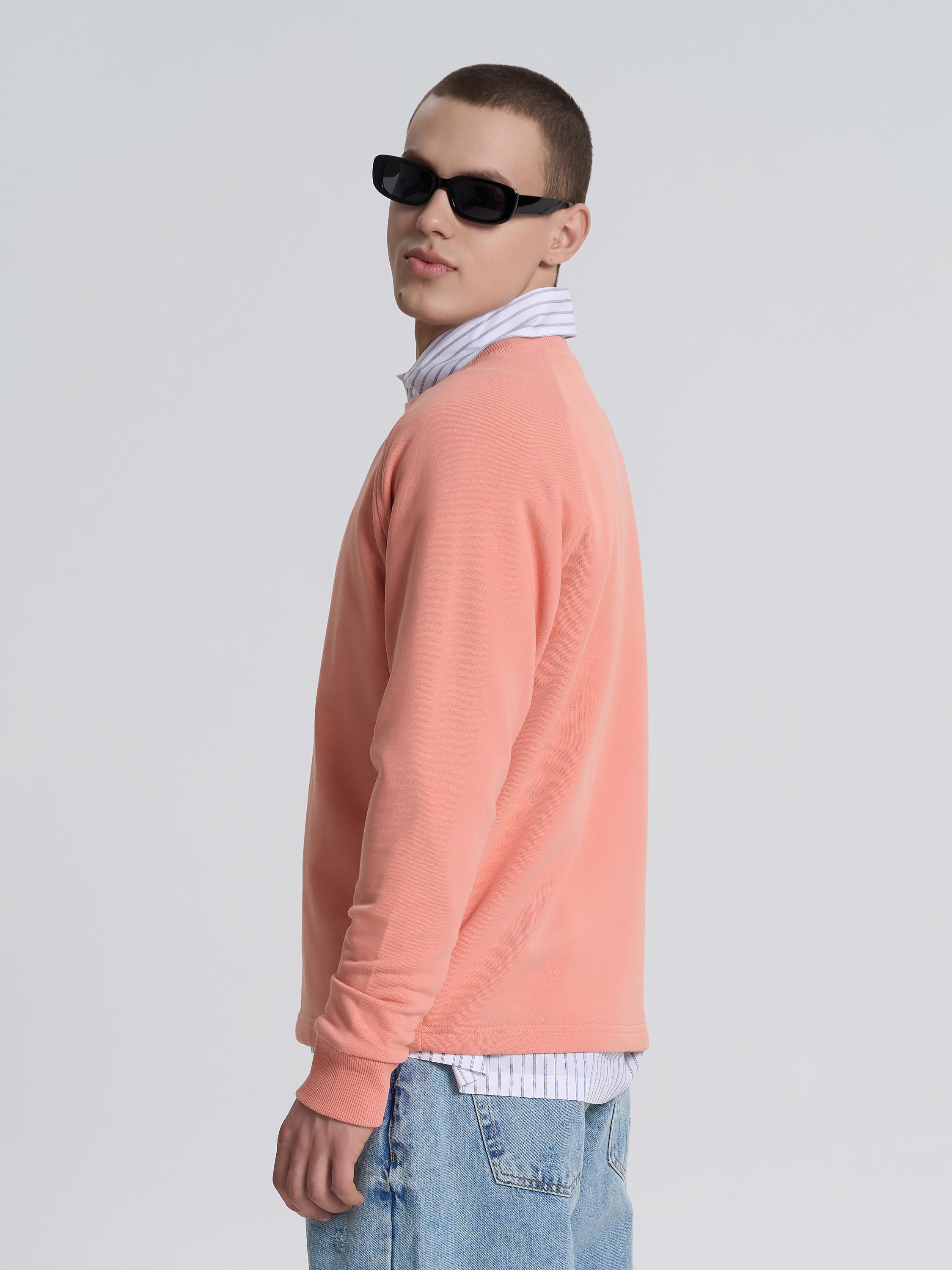 Свитшот-реглан мужской ROZA 240620 XL Коралловый (4824005724329) - фото 3