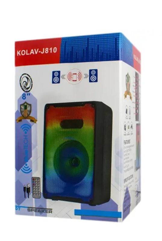 Колонка Bluetooth Kolav-J810 USB FM TF TWS AUX Input 3.7V 1800 mA 8" Black - фото 4