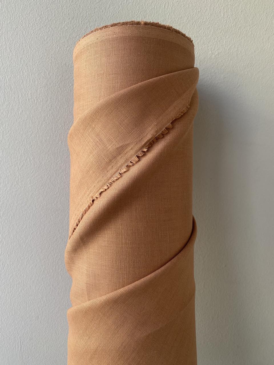 Ткань рубашечно-платьевая LINEN PLUS 100% лен натуральная 143 см 563/1224 Коричневый - фото 6