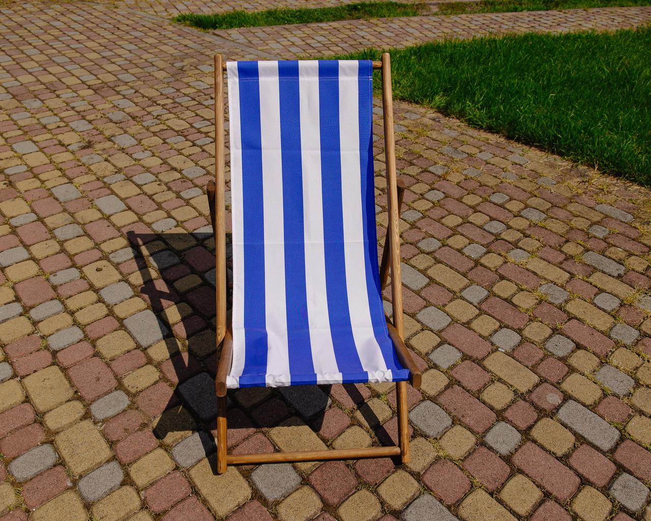 Шезлонг для дачи тканевый XRmaster Коричневый/Синий (КШ-003/2) - фото 3