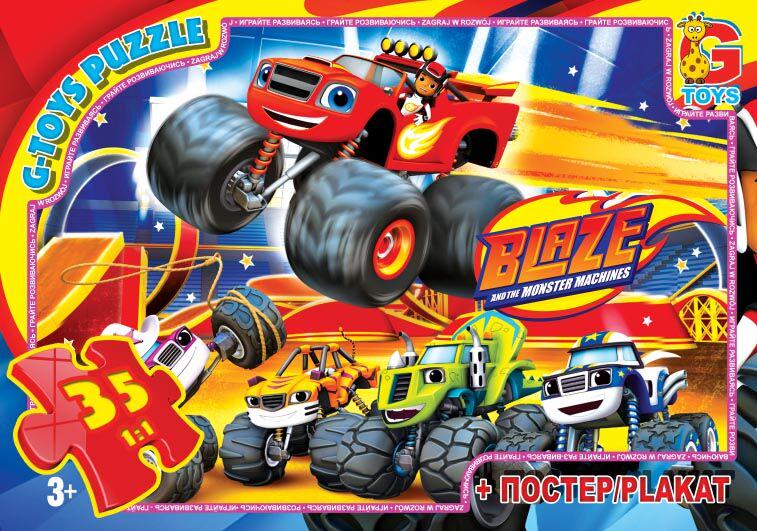 Пазл G Toys Blaze 35 элементов с постером в коробке (111668)