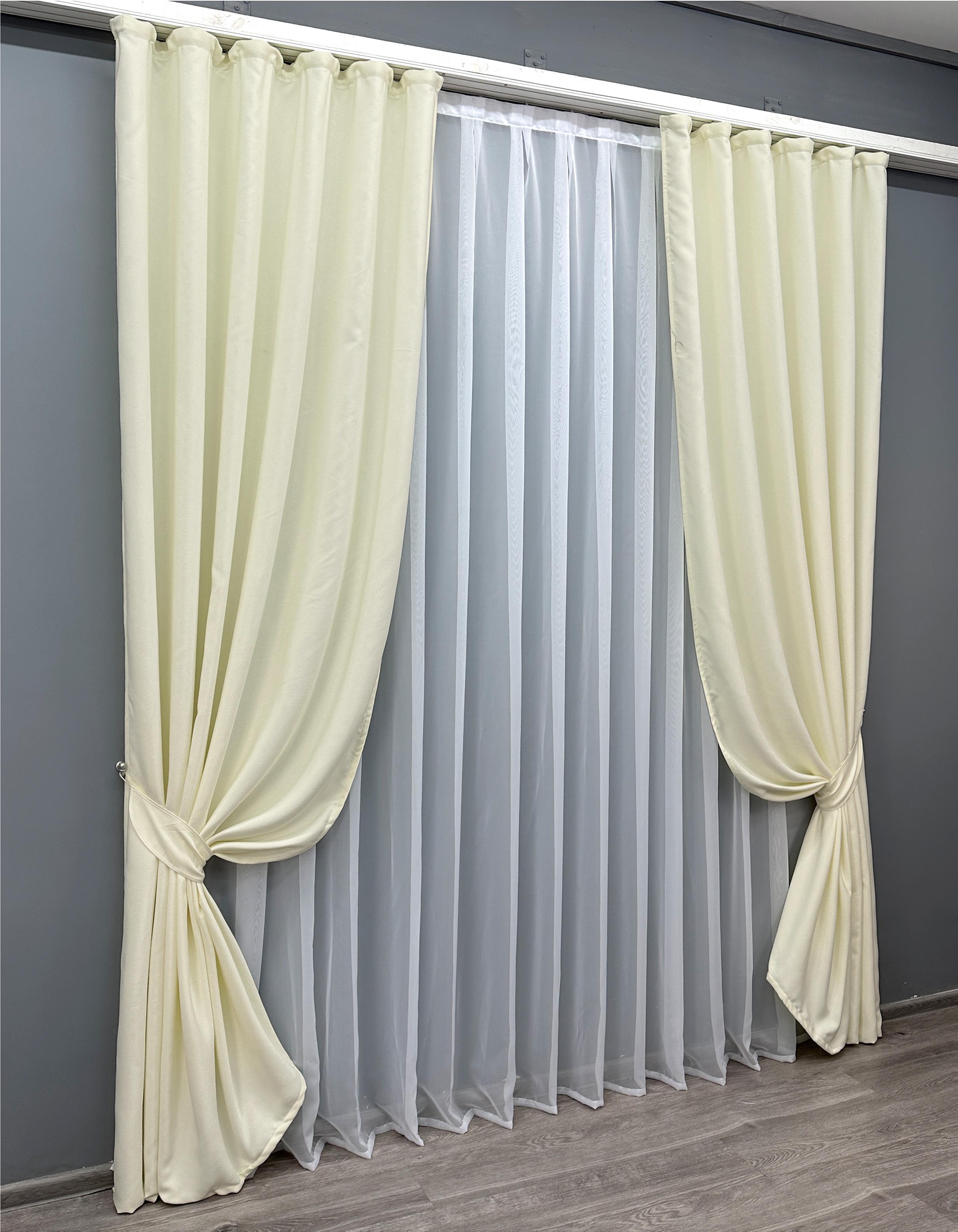 Комплект готовых штор VR-Textil Лен Парма №1736ш 150х270 см 2 шт. Молочный (33-0647) - фото 5 Комплект готовых штор VR-Textil Лен Парма №1736ш 150х270 см 2 шт. Молочный (33-0647) - фото 5