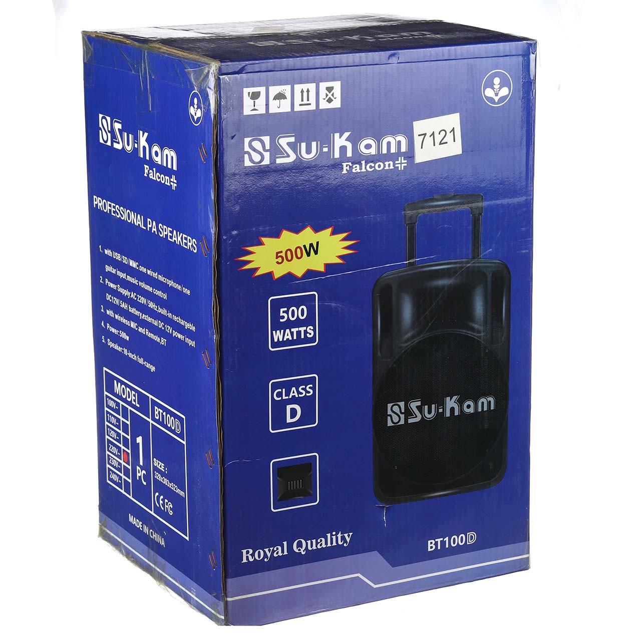 Портативная колонка Su-Kam BT 100D микрофон 26000mAh black - фото 4