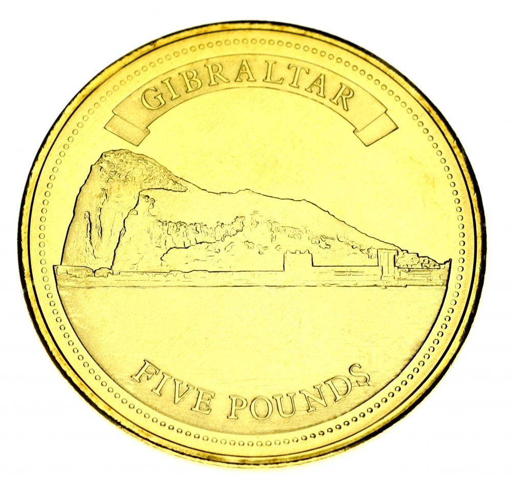 Колекційна монета Гібралтар 5 фунтів 2010 UNC Скала Гібралтару (KM#1475)
