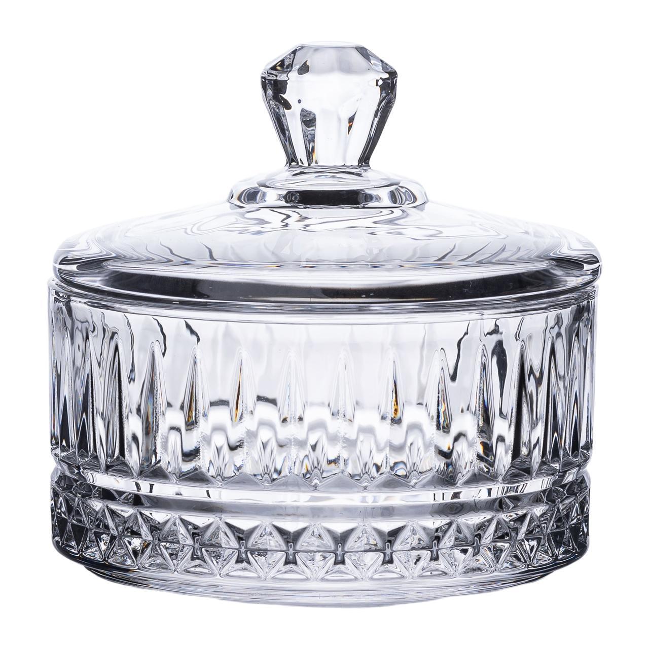 Конфетница с крышкой стеклянная круглая Ø 10 см (HP-YH-72)