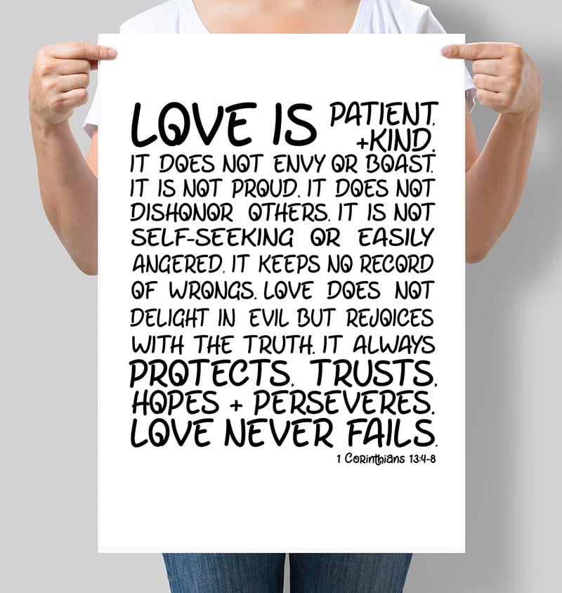 Постер цитата с Библии Love is 42х60 см (М065) Постер цитата с Библии Love is 42х60 см (М065)