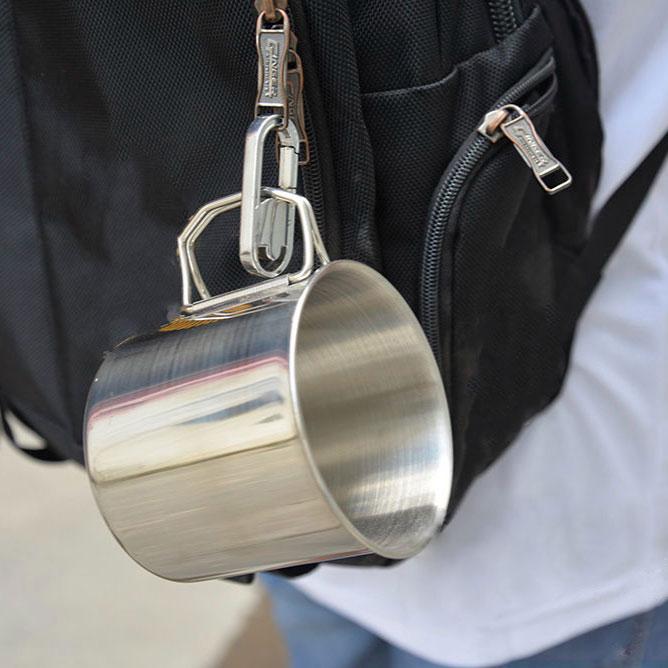 Чашка з нержавіючої сталі зі складними ручками 350 мл Сріблястий (1009641-Silver) - фото 8