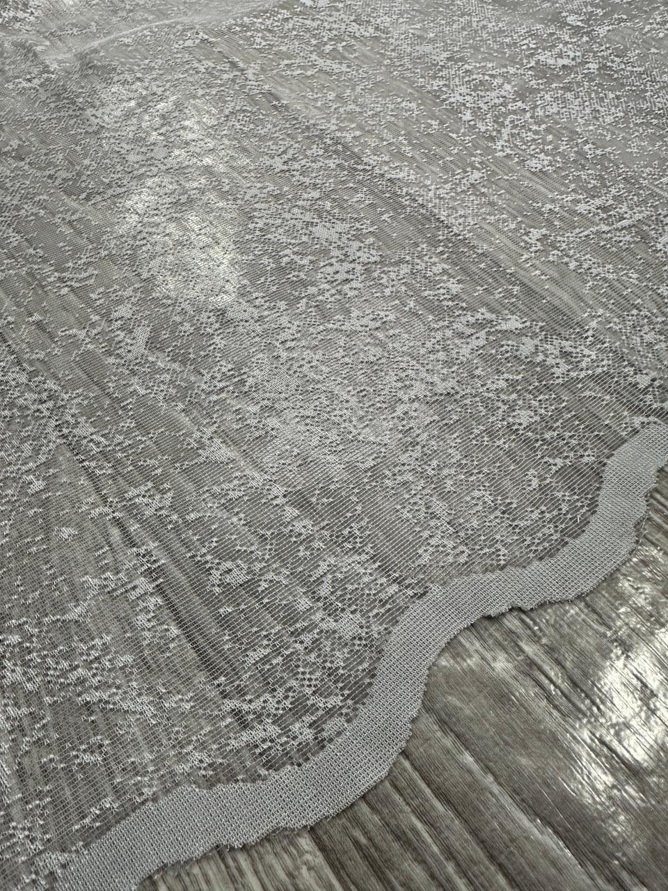Тюль вуаль готовий Мармур на основі жакарду на тасьмі 6 см 500x250 см Сірий (1147-С-Т46) - фото 6