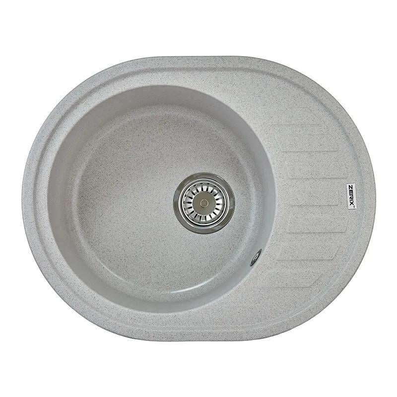 Мойка гранитная для кухни Zerix ZS-6250R-07 615x495 мм накладная овальная Серый (ZX4550) Мойка гранитная для кухни Zerix ZS-6250R-07 615x495 мм накладная овальная Серый (ZX4550)