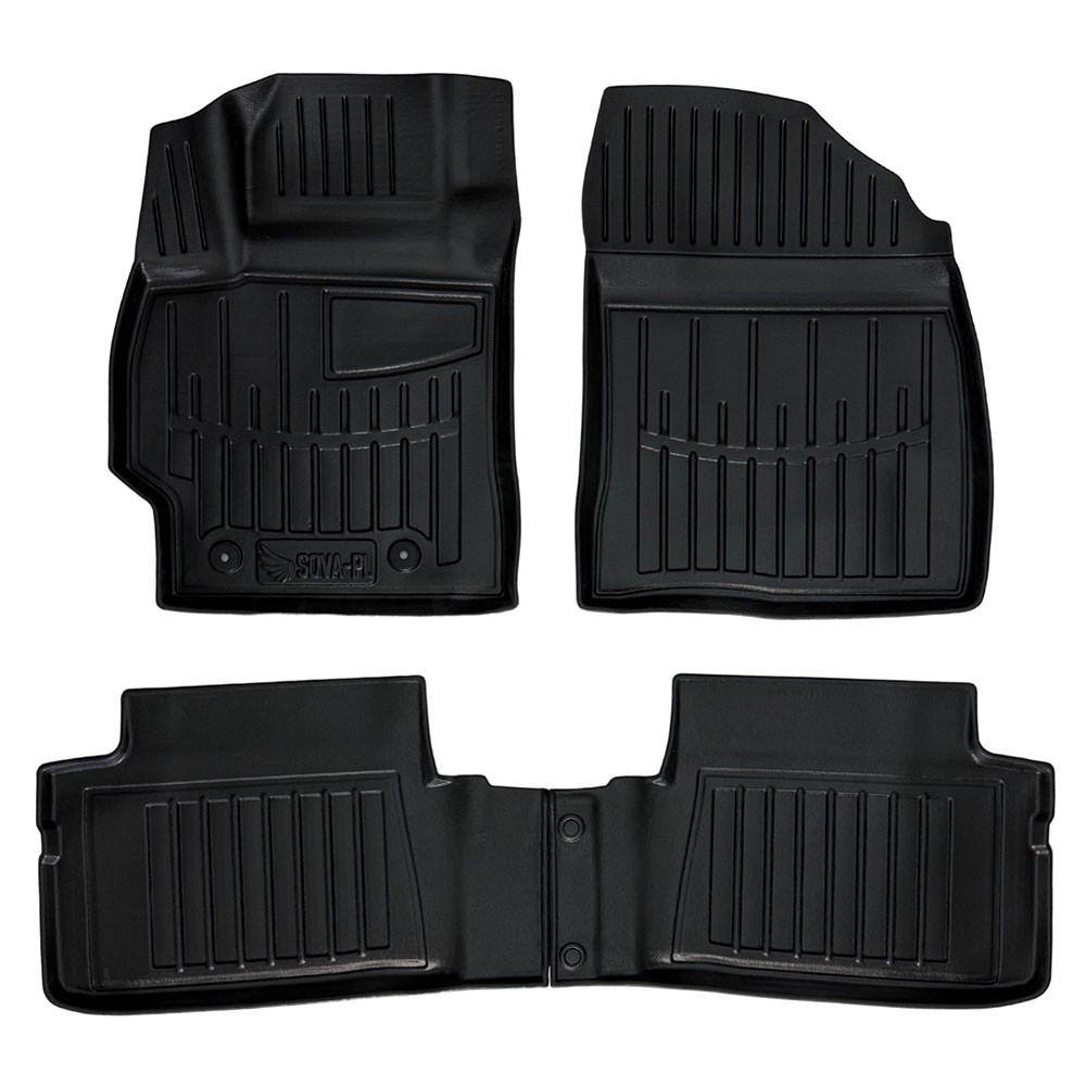 Коврики в салон SOVA-PL для Toyota Corolla E140 2006-2012 резиновые 4 шт. Черный (28800719)