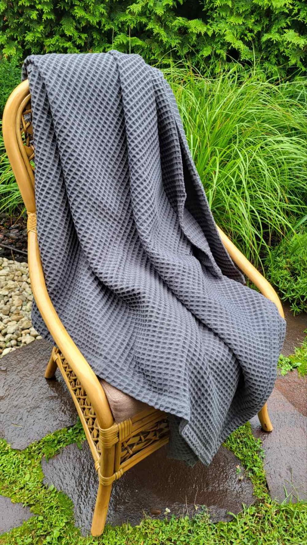 Покрывало Пике Сота 140x220 см Графитовый (11108) - фото 1 Покрывало Пике Сота 140x220 см Графитовый (11108) - фото 1