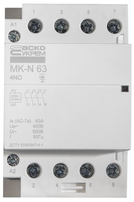 Контактор модульний АСКО-Укрем MK-N 4P 63A 4NO 220V (A0040030034) Контактор модульний АСКО-Укрем MK-N 4P 63A 4NO 220V (A0040030034)