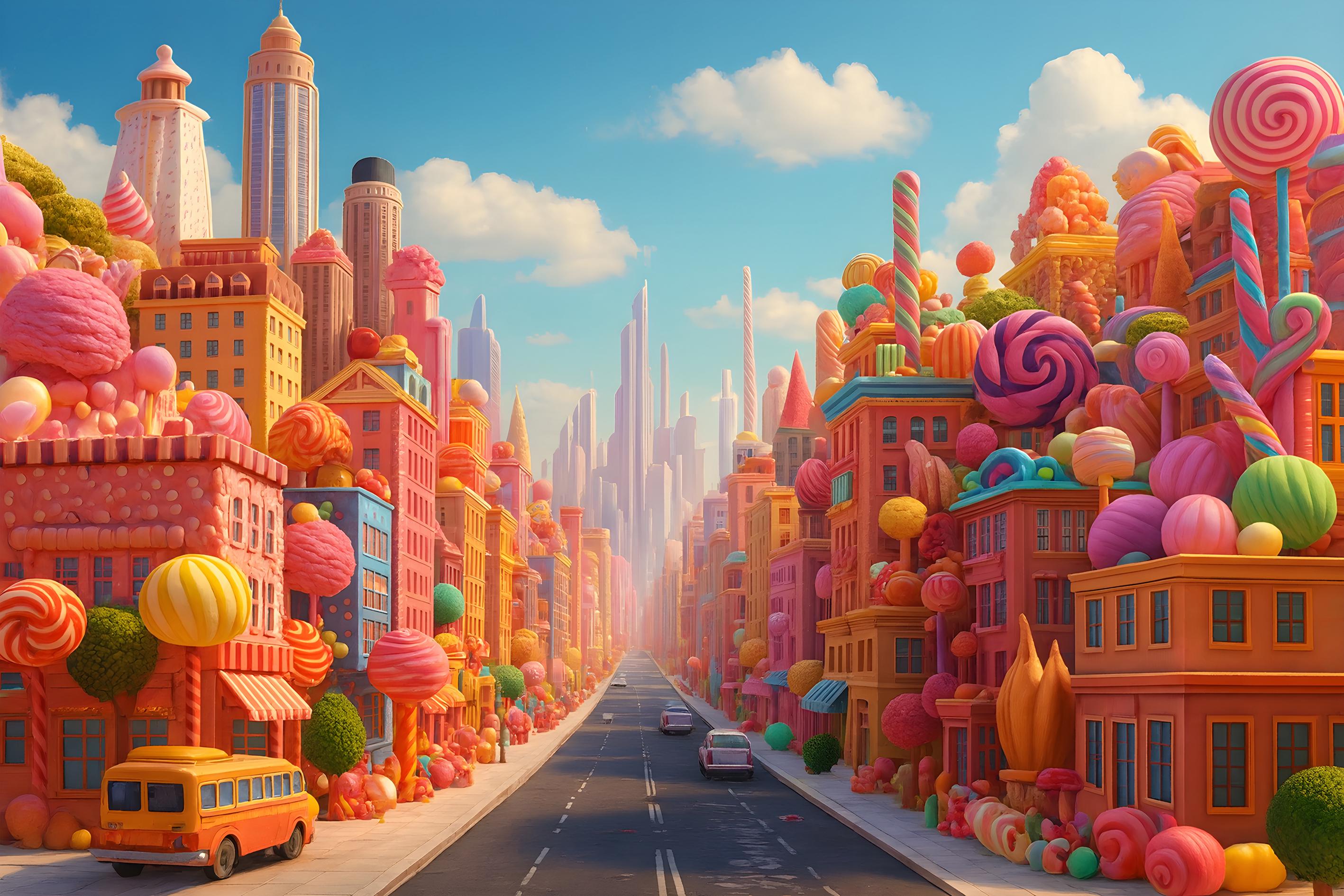 Фотошпалери флізелінові Upstream Казкове місто Солодощів 345х230 см (S5KID-095/6)