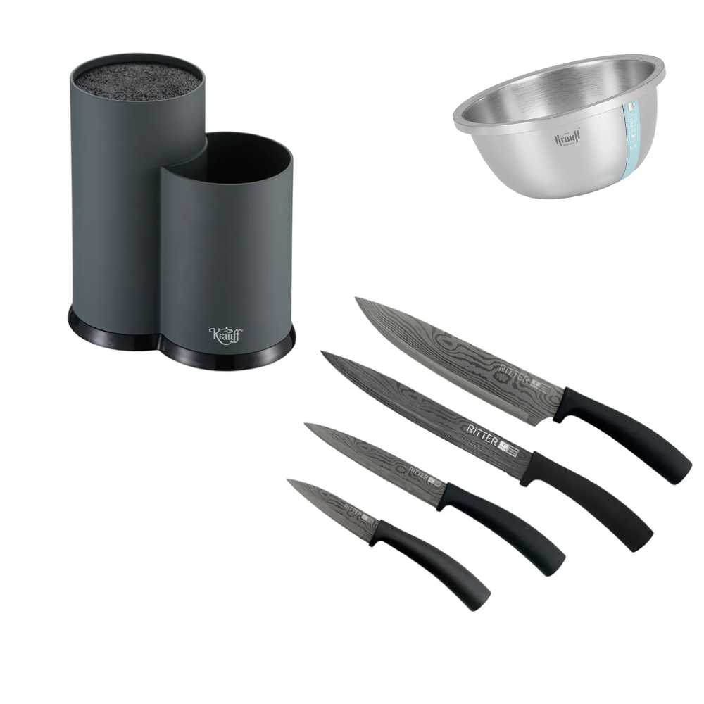 Набір ножів Krauff Ritter з підставкою та мискою 5,8 л (55-333-519)