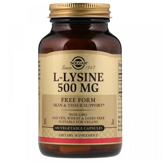 Лізін Solgar L-Lysine Free Form 500 мг 100 Veg Caps