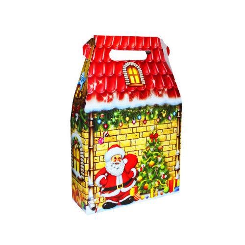 Новогодняя коробка Большой домик 700 г 50 шт. Желтый (6214)