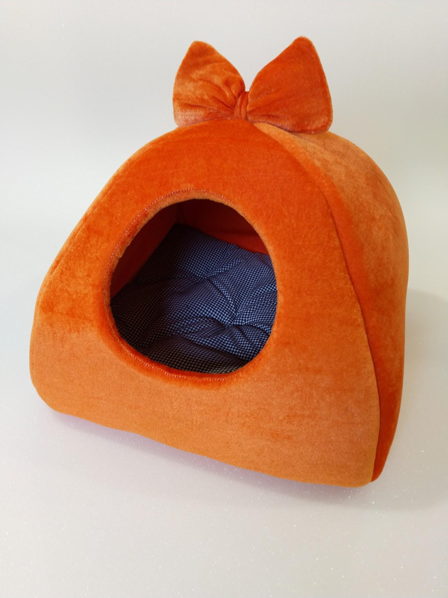 Будиночок-лежак для собак і кішок Luch home з подушкою 40х40х35 см Помаранчевий (26881536) - фото 1 Будиночок-лежак для собак і кішок Luch home з подушкою 40х40х35 см Помаранчевий (26881536) - фото 1