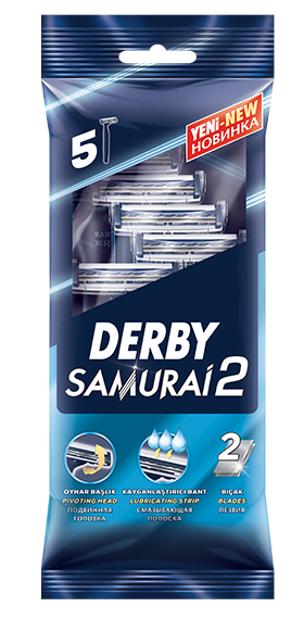 Бритва одноразова Derby Samurai з підвійним лезом у поліетиленовому пакеті