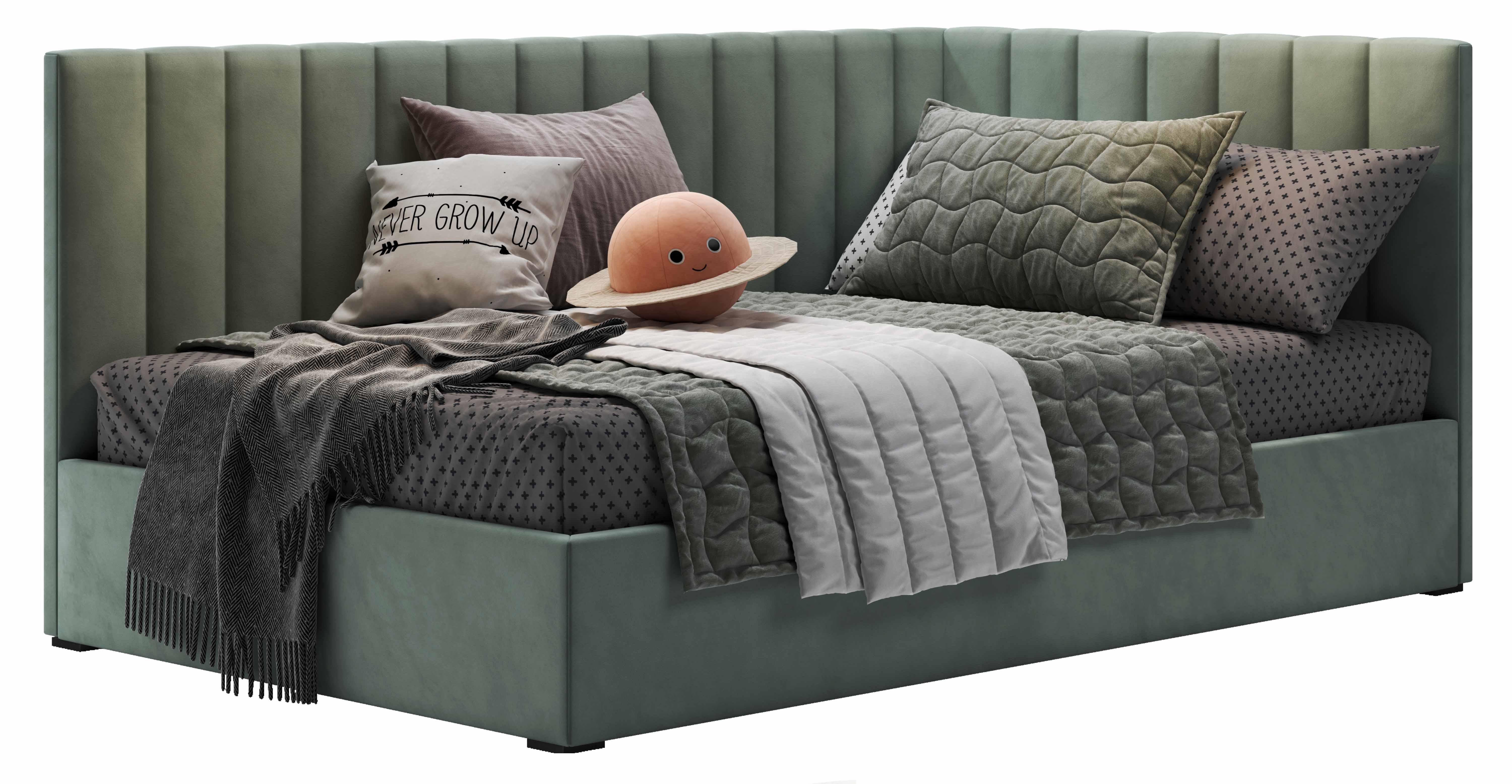 Ліжко м'яке дитяче ARIS Vertical Зелений