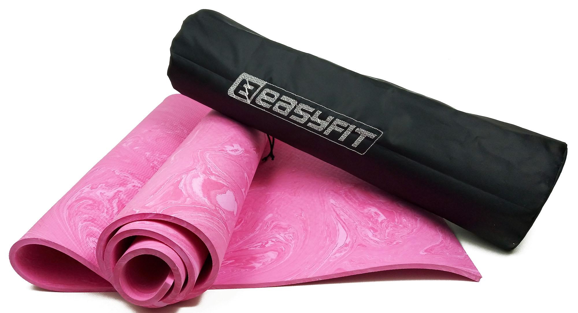 Коврик для йоги и фитнеса EasyFit PER Premium Mat с чехлом 8 мм Розовый (EF-1930s-1-P)
