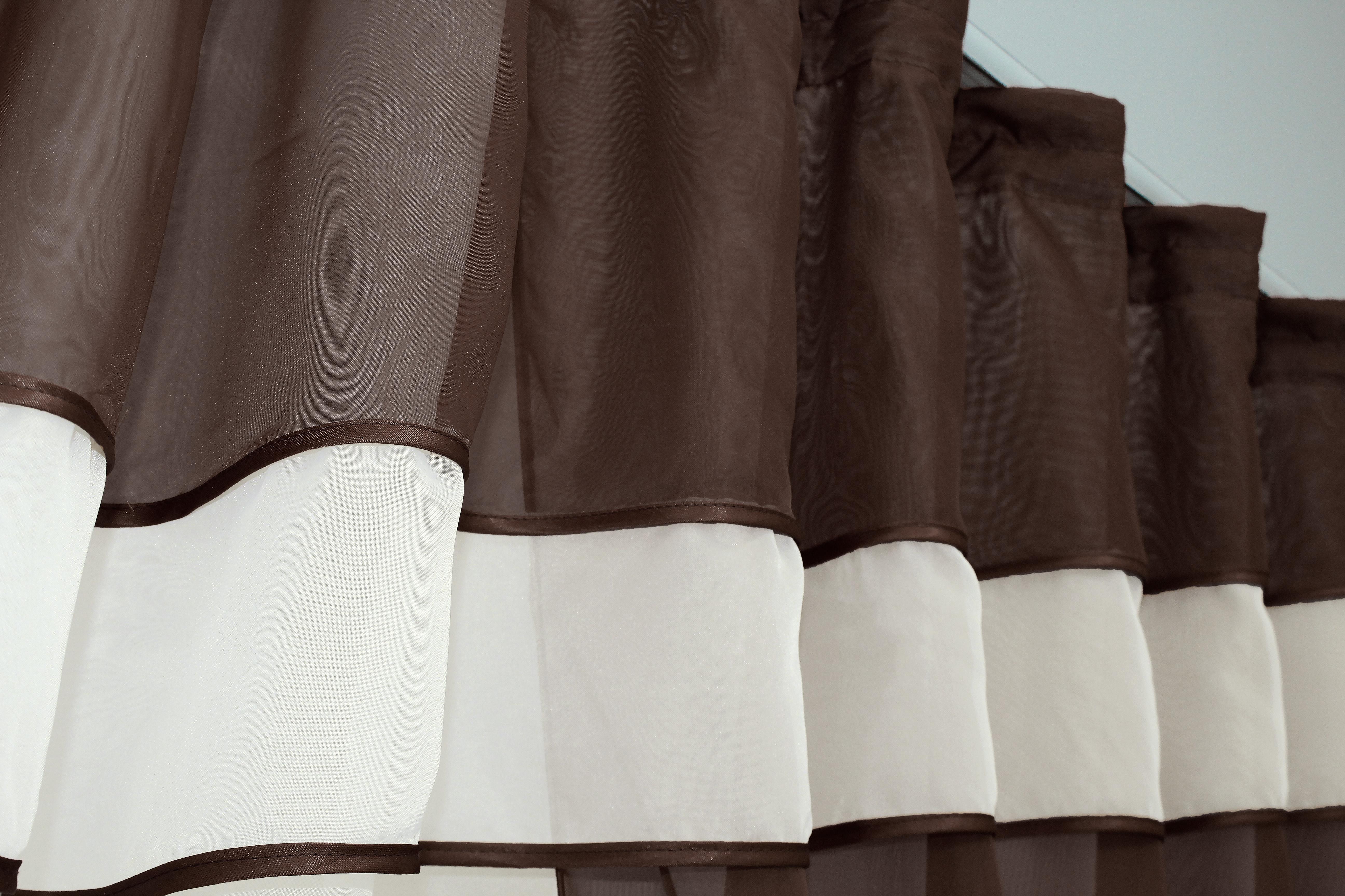 Занавеска кухонная VR-Textil № 018к с ламбрекеном 270х170 см Венге/Молочный (50-214) - фото 5 Занавеска кухонная VR-Textil № 018к с ламбрекеном 270х170 см Венге/Молочный (50-214) - фото 5