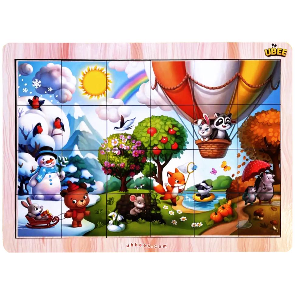 Пазл-вкладиш настільний розвиваючий Пори року ПСД241 PSD241 підказка-фон Пазл-вкладиш настільний розвиваючий Пори року ПСД241 PSD241 підказка-фон