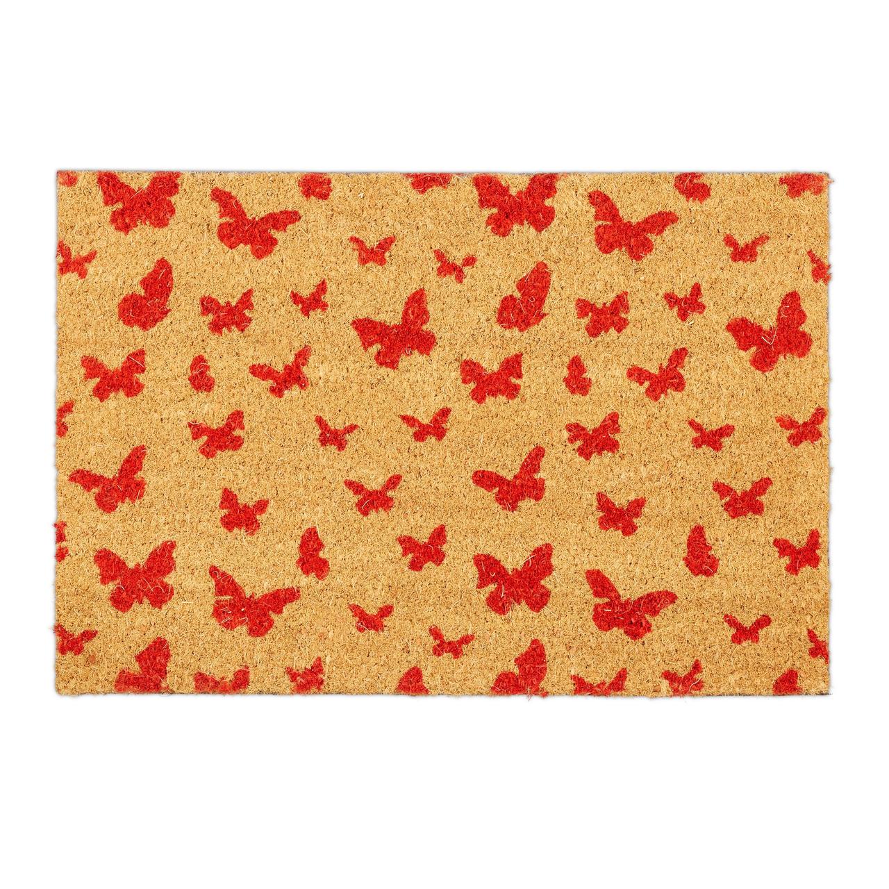 Коврик Relaxdays Бабочки из кокосового волокна 60x40 см (10035493)