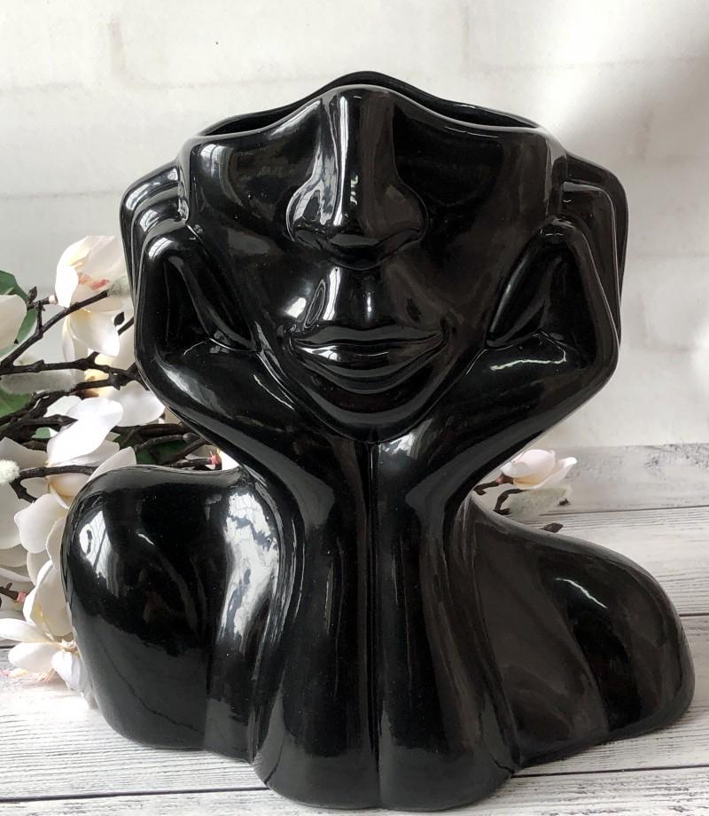 Ваза керамическая BonaDi Леди глянец 22 см Black (10210098)