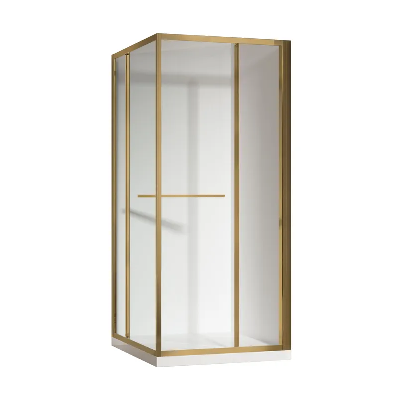Душевая кабина без поддона KOER SR SC09-90x90x200-L-TR-12 прозрачное стекло Easy Clean 6 мм Матовое золото (KR5684)