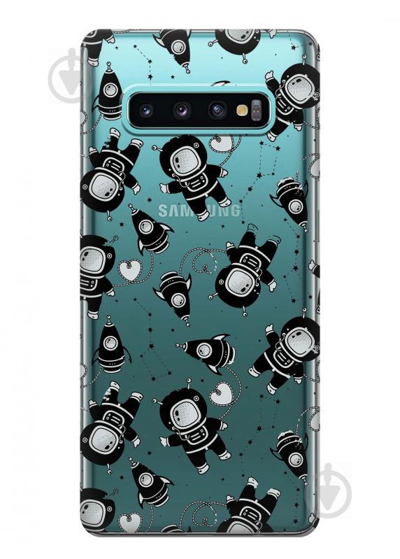 Чехол iSwag для Samsung Galaxy S10 Космонавты (H382)