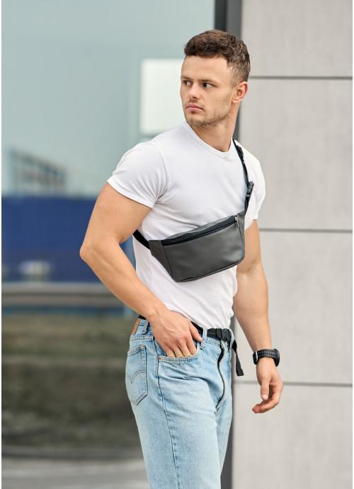 Поясная сумка мужская экокожа Черный (2618898874) - фото 2