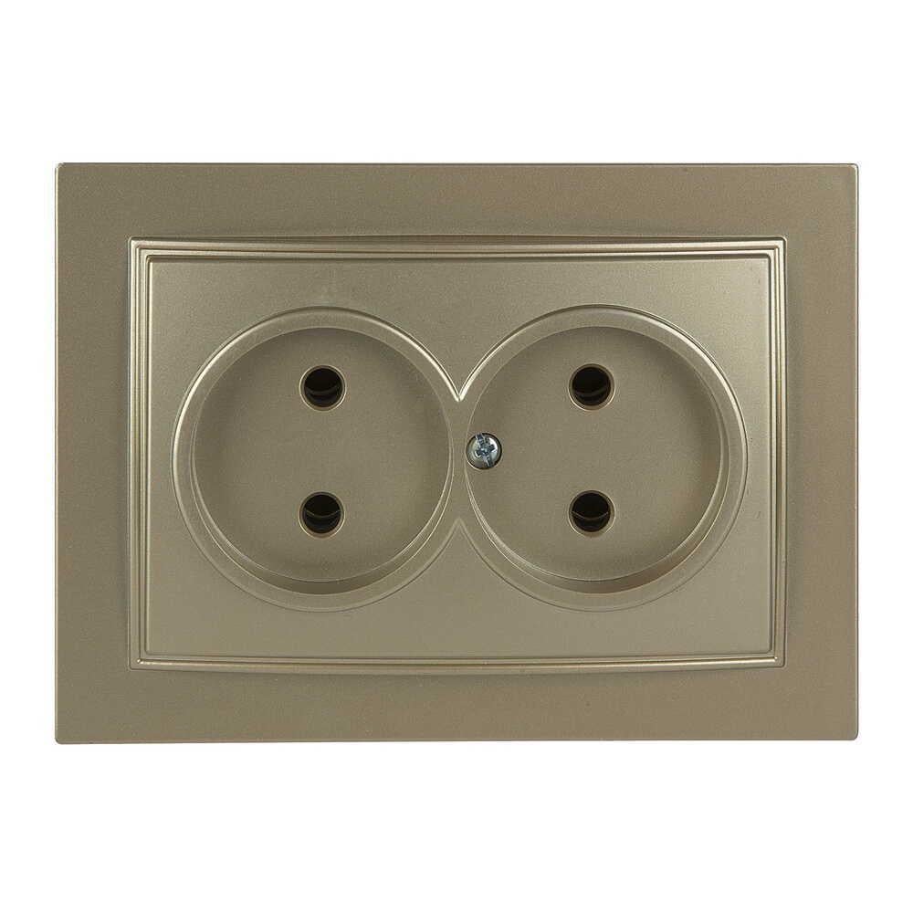 Розетка Nilson Thor двойная без заземления Золотой (27151024)