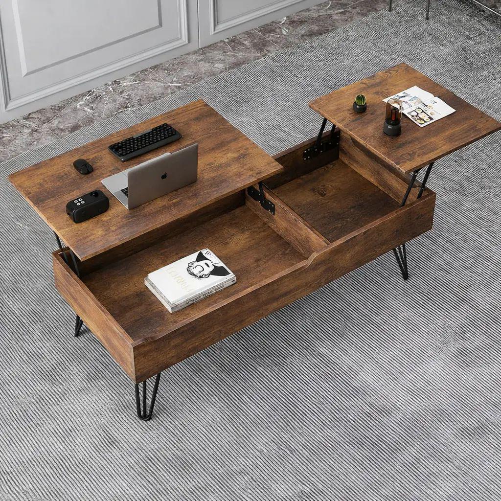 Журнальный стол-трансформер с подъемным механизмом AND-1921 МДФ 101х50х41 см с металлическим каркасом